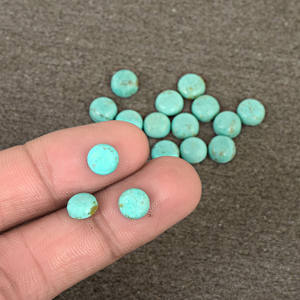 Cabujones sueltos de tamaño personalizado con forma brillante redonda cortados 100% piedras preciosas turquesas de Arizona Natural, accesorios de joyería al por mayor - Product Image 5