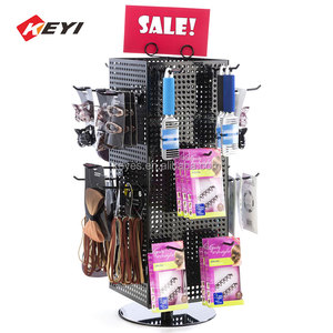 Cửa hàng bán lẻ Máy tính để bàn treo móc khóa xoay kim loại hiển thị đứng trang sức mũ nón <span class=keywords><strong>Spinner</strong></span> Kệ 4 bảng điều khiển Pegboard kệ trưng bày - Product Image 1