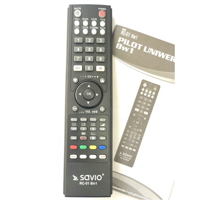 8 in 1 Universal Fixed <strong>Code</strong> <strong>Remote</strong> Control for 8 Devices (<strong>TV</strong>/DVB/DVD/VCR/AUX/COMBI) Infrared AAA Battery