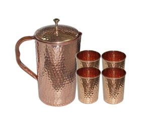 Jarra de cobre estilo indio más vendida, cobre puro hecho con tapa para uso doméstico y en restaurantes, fabricado en India a precios bajos - Product Image 5