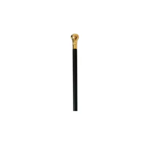 Gold plated handle men's luxury walking stick