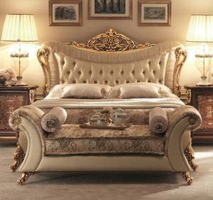 LIT DE LUXE SCULPTÉ FEUILLE D'OR FABRIQUÉ EN INDONÉSIE - Product Image 6