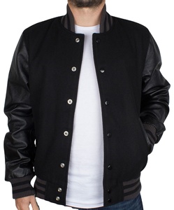 เสื้อแจ็คเก็ตพร้อมส่ง,ปลอกหนังผ้าวูลเสื้อเบสบอล - Product Image 1