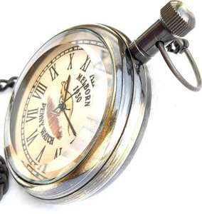 Montre de poche analogique Gandhi en laiton antique avec cadran en acier inoxydable pour mariage Halloween et cadeau de remise des diplômes Calvin Handicraft - Product Image 4