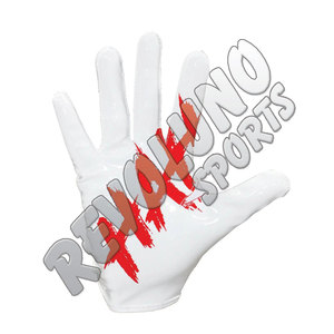 Gants de football américain en cuir synthétique personnalisés à carreaux équipe gants de football américain à paume collante de haute qualité unisexe - Product Image 4