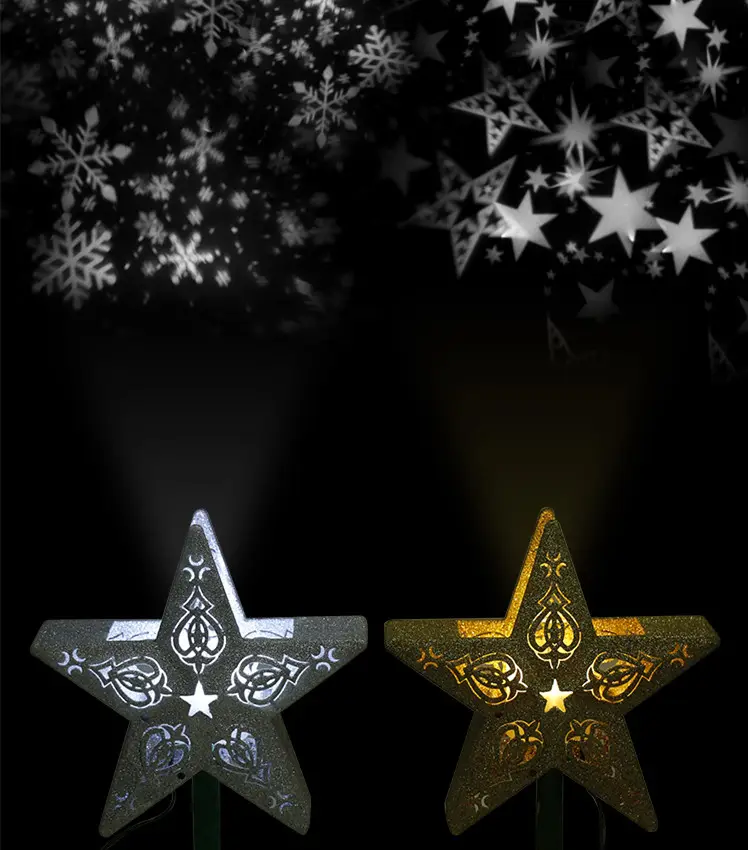 OEM ODM LED Lamp Projector christmas tree top star motif lights for christmas Home decoration supplies