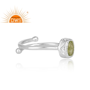 ธรรมชาติ Peridot พลอย925เครื่องประดับเงินสเตอร์ลิงปรับวงแหวนผู้ผลิตเครื่องประดับ - Product Image 3