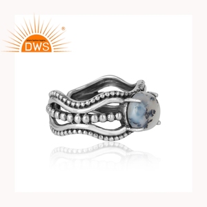 Anillo de Piedras Preciosas Naturales Dendritas con Diseño Moderno, Joyería al por Mayor, Proveedor de Joyería Hecha a Mano en Plata de Ley 925 - Product Image 3