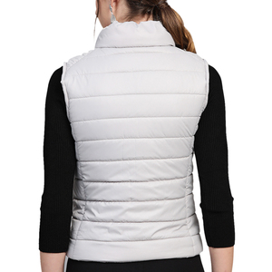 Chaqueta acolchada de invierno ligera personalizada para mujer, Media manga con capucha, cremallera a la moda, tela cálida informal, producto al por mayor barato - Product Image 2
