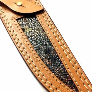 Produit OEM haute qualité, incrustation de Grain riche, gaine en cuir texturé pour couteaux à lame fixe, offre spéciale 2021 - Product Image 2