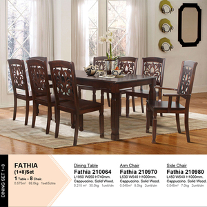 READY STOCK <b>Dining</b> Table and <b>Chair</b> JPS 210064 Modern Rubber Wood High Durability Furniture Design Malaysia - Product Image 1