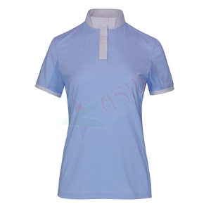 เสื้อขี่ม้าผู้หญิงสไตล์ใหม่ ระบายอากาศ แห้งเร็ว ผลิตจากโพลีเอสเตอร์/คอตตอน/สแปนเด็กซ์  รับสกรีนโลโก้และสีตามสั่ง - Product Image 5