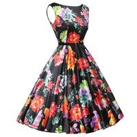 Robe courte rétro vintage style Audrey Hepburn Grace Karin, taille plus, sans manches, en coton, années 50 et 60, CLE02199