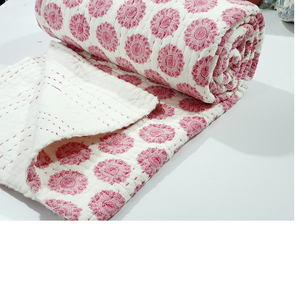 Edredones kantha de algodón hechos a medida, en colores pastel, adecuado para decoración del hogar, tiendas - Product Image 1