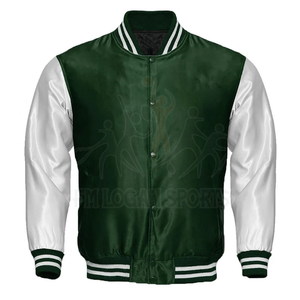เสื้อแจ็กเก็ตเบสบอลสำหรับผู้ชาย,แขนยาวขนาดใหญ่พิเศษผ้าซาติน - Product Image 1
