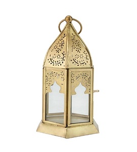 Ensemble de trois lanternes décoratives en métal et en verre, forme personnalisée, lanterne suspendue pour mariage, maison et hôtel - Product Image 5