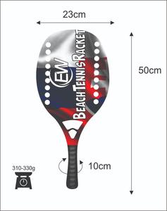 Raquettes de beach tennis sur mesure avec face en fibre de carbone de 20 mm, poignée en fibre de carbone, poids 310-330 g, longueur 50 cm - Product Image 1