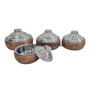 Four Shiny Finishing Hotpot avec couvercle martelé pour servir des aliments de table Hotpot décoratif Design moderne Hotpot de service - Product Image 6