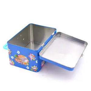 Tin Lunch Box Lovely Small Custom Lunch Tin Box With Plastic Handle For Children