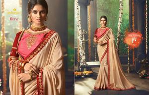Sari traditionnel indien de style Bollywood avec pièce de chemisier / Sari lourd pour femmes indiennes pour mariage - Product Image 3