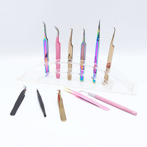 แหนบสำหรับขนตาปลอมแหนบดีไซน์รูโค้งตรงหลากสีเพื่อขนตาปลอม - Product Image 1
