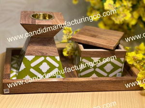 Qualité supérieure Mère Perle Encens Aromathérapie Diffuseur Cadeau Ensemble Os Incrustation Plateau Boîte Brûleur Coloré Bakhoor Titulaire Diffuseur - Product Image 4