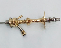 Tige de chicha égyptienne de luxe en laiton massif laqué, type courbé en cuivre et acier inoxydable, gravée à la main, design traditionnel, vente en gros