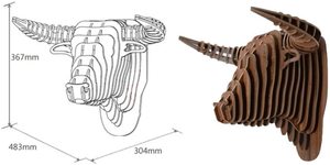 Cabeza de toro de madera para decoración del hogar, de Vietnam - Product Image 2