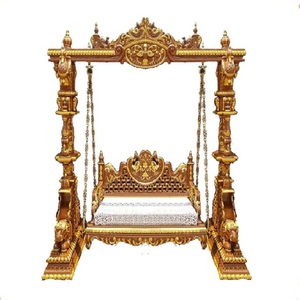 Columpio Maharaja Jhula de Royal Home Decor, Madera de Teca Tallada a Mano, Base de Elefante, Estilo Moderno para Sala de Estar, Tamaño Personalizado en Oferta - Product Image 1