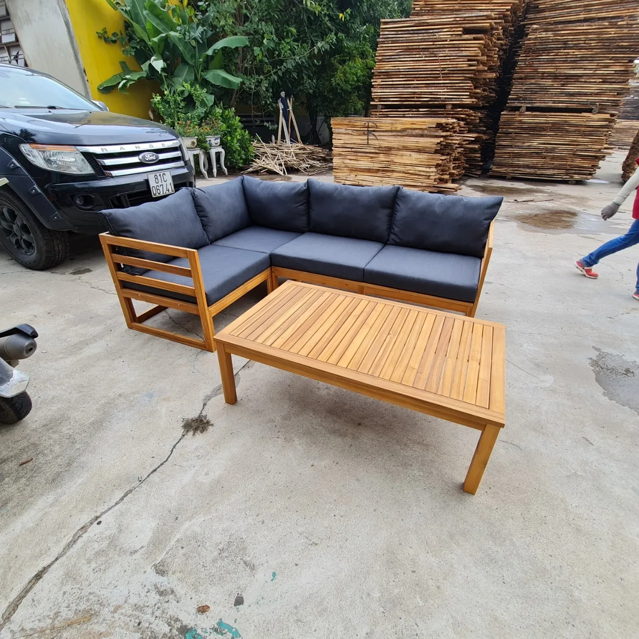 Bộ Sofa Gỗ Bộ Nội Thất Ngoài Trời Gỗ Tếch Gỗ Keo