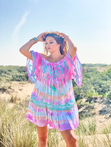 Vestidos Bodycon sin tirantes para mujer, ropa de Tie-Dye y bordado, Túnica Bohemia para fiesta de verano - Product Image 3