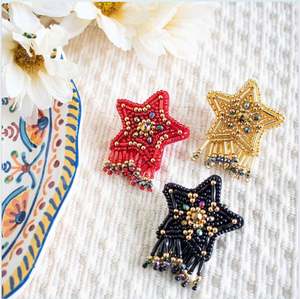 Handmade Happiness <b>Small</b> Star Beaded <b>Earrings</b> - Product Image 1