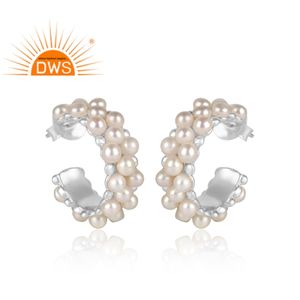 Pendientes de Aro con Perlas Naturales, Diseño Moderno 2026, para Mujer, Fabricante de Joyería de Moda - Product Image 2