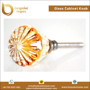 Perilla de Vidrio de Alta Calidad para Gabinete/Cajón Impex de 38 mm, Diseño Posmoderno, Acabado Amarillo, Personalizable para Cocina, Armario, Dormitorio - Product Image 2