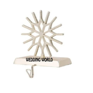 Gold Plated Metal Stocking Holder Customized Shape Handmade Designer Holder <b>Tabletop</b> Decorative Fancy Stocking Holder - Product Image 5