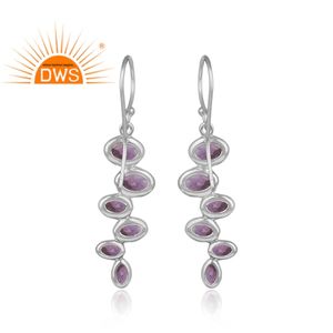 Boucles d'oreilles en argent Sterling 925, pierre précieuse améthyste, pour femmes, fabrication de bijoux - Product Image 3