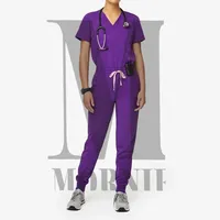 Custom Women Nursing Suit Doctor Beautician Hospital Stretchy Nurse Medical Scrubs Uniform Set