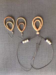 Boucles d'oreilles, colliers et boucles d'oreilles en rotin naturel, bracelet, style coréen, livraison gratuite - Product Image 5