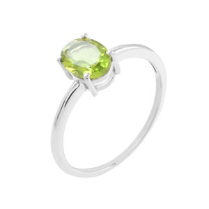 Anillo de piedras preciosas de peridoto natural de Plata de Ley 925 chapado en oro de alta calidad, stock listo al por mayor - Product Image 3