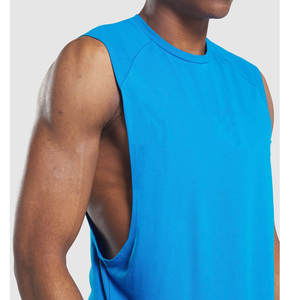 Camiseta sin mangas deportiva de gimnasio personalizada de alta calidad para hombre, dobladillo redondo con bolsillo con cremallera, estilo informal al por mayor - Product Image 6