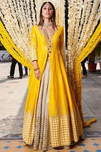 Stylish-Beautiful-Indian/Pakistani-Party-Wear-Long <b>Jacket</b> with Lehenga -Dress for Party & Wedding wear=2020 - Product Image 2