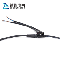 Connecteur de câble étanche M12 2 broches mâle-femelle avec LED et moulage intégré