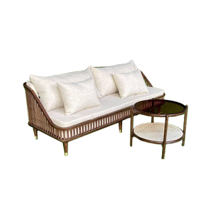 Juego de Sofás Clásico de Mimbre y Madera de Vietnam - Product Image 2