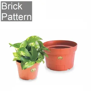 ROD060 Round Pot in Brick pattern flower pot