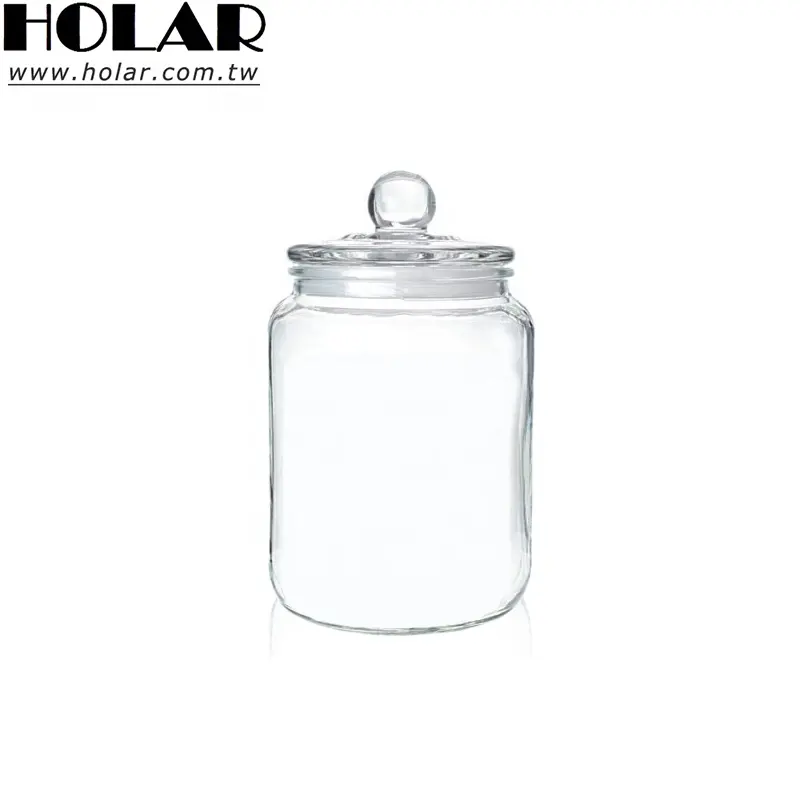 [Holar] 2-Quart 2 Liter Luxury Cookie Crystal Glass Canning Jar with Fresh Seal Lid