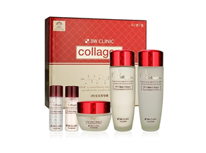 Ensemble de soins de la peau au collagène marin 3W CLINIC, kit de soins du visage en 3 étapes - Soins professionnels coréens K-beauty - Product Image 2