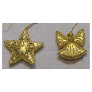 Zari Embroidery Christmas Hanging Ornament Star Fairy Shape - Product Image 1