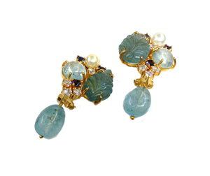 Pendientes de plata de ley 925 chapado en oro para mujer, joyería hecha a mano con amatista, piedras preciosas de circonita blanca - Product Image 3