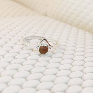 100% 925 Sterling Silver Simple Unique Design Natural Carnelian Gemstone Wedding Ring Cute Nice Quality Bezel Setting for - Product Image 5