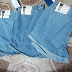 <span class=keywords><strong>Bermuda</strong></span> Estivi Sexy da <span class=keywords><strong>Donna</strong></span> in Denim di Cotone Traspirante Tinto in Capo con Elastico in Vita Casual Comodi BD Stock - Product Image 1